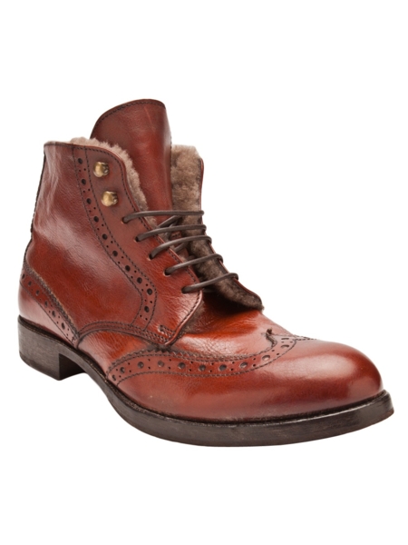 Læder støvler til mænd med pels foer